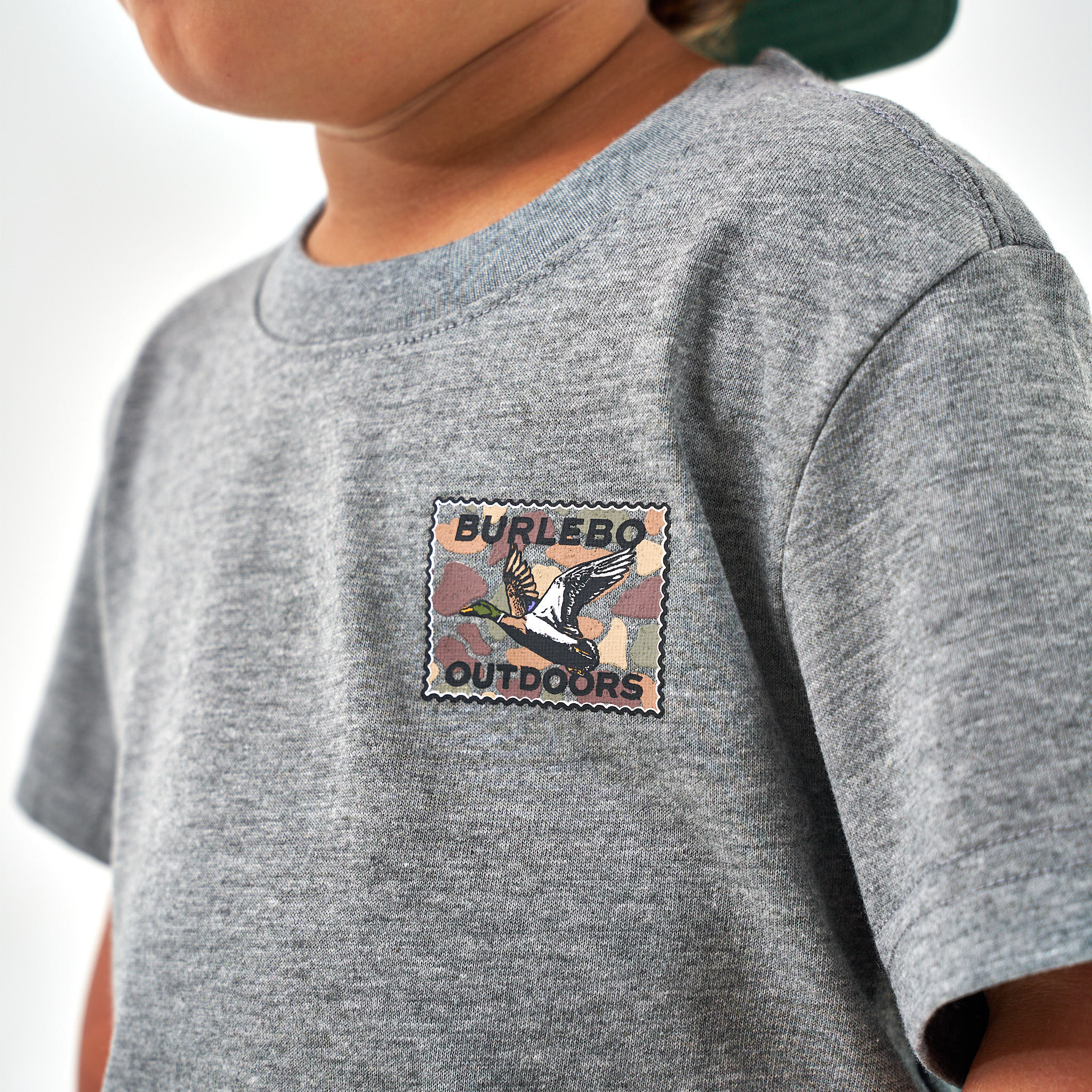 Youth Tee - Mallard Duck Stamp - Dark Heather Grey - Image 3