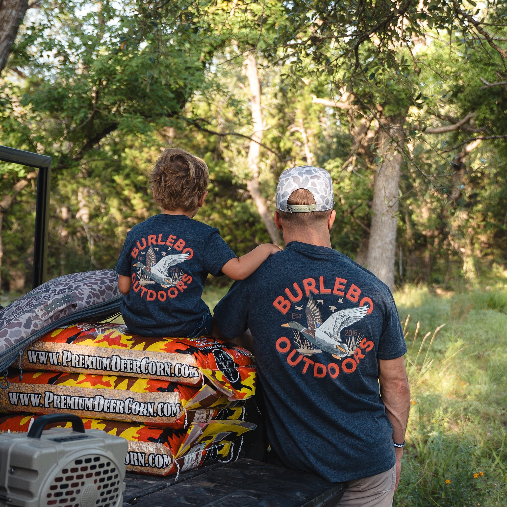 Youth Tee - Old School Duck Hunt - Heather Navy - Image 3