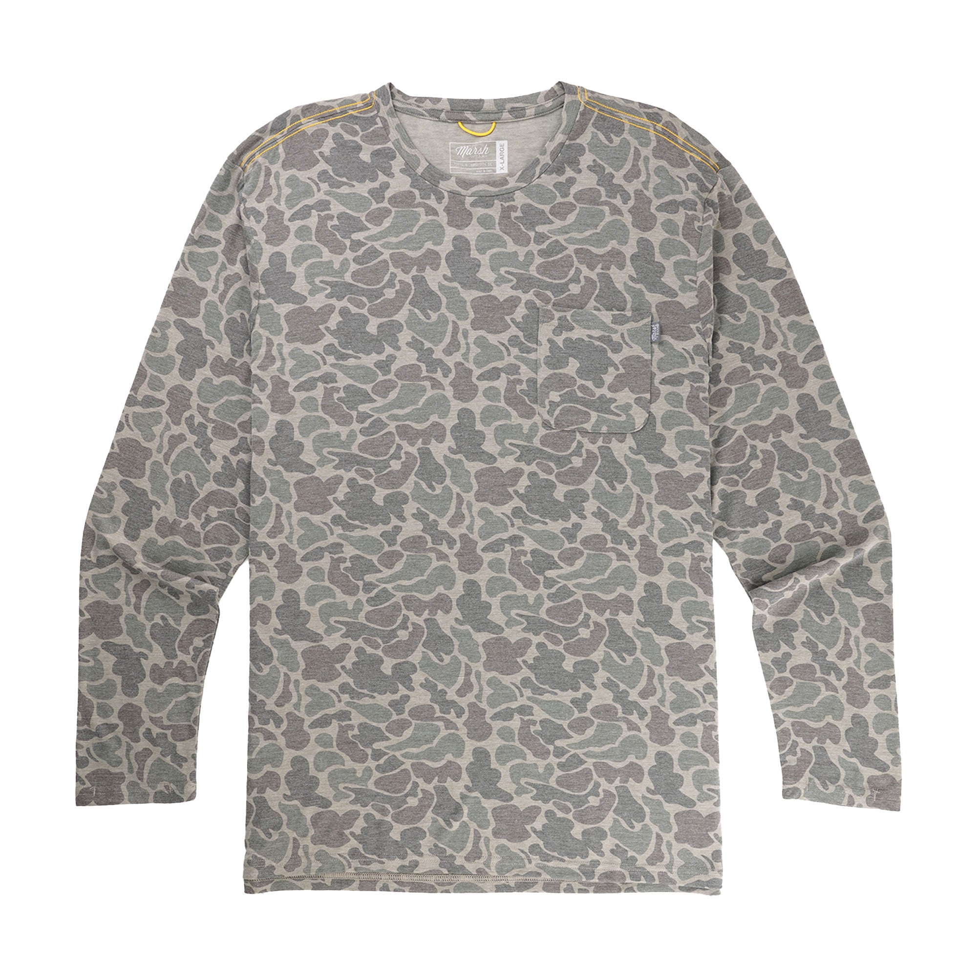 Buxton Hagood LS Tee - Dark Green Mallard Camo
