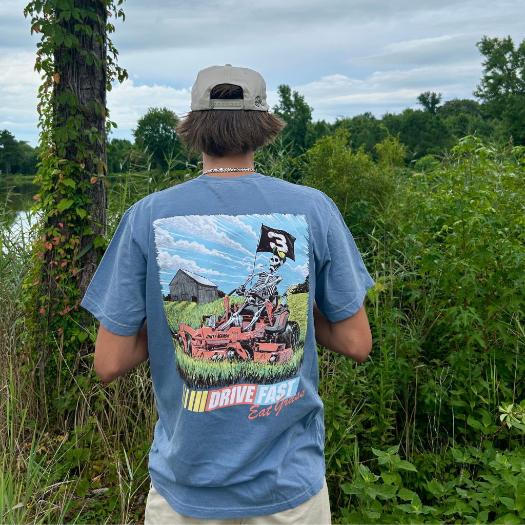 Drive Fast Eat Grass - Washed Denim