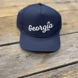 Georgia Script 5 Panel Perfomance Hat- Navy