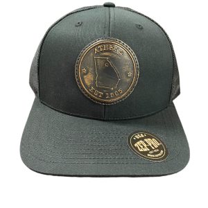 Athens Leather Patch Hat - Black