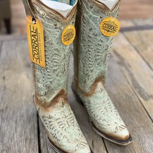 Corral Turquoise Butterfly Inlay & Embroidery & Studs