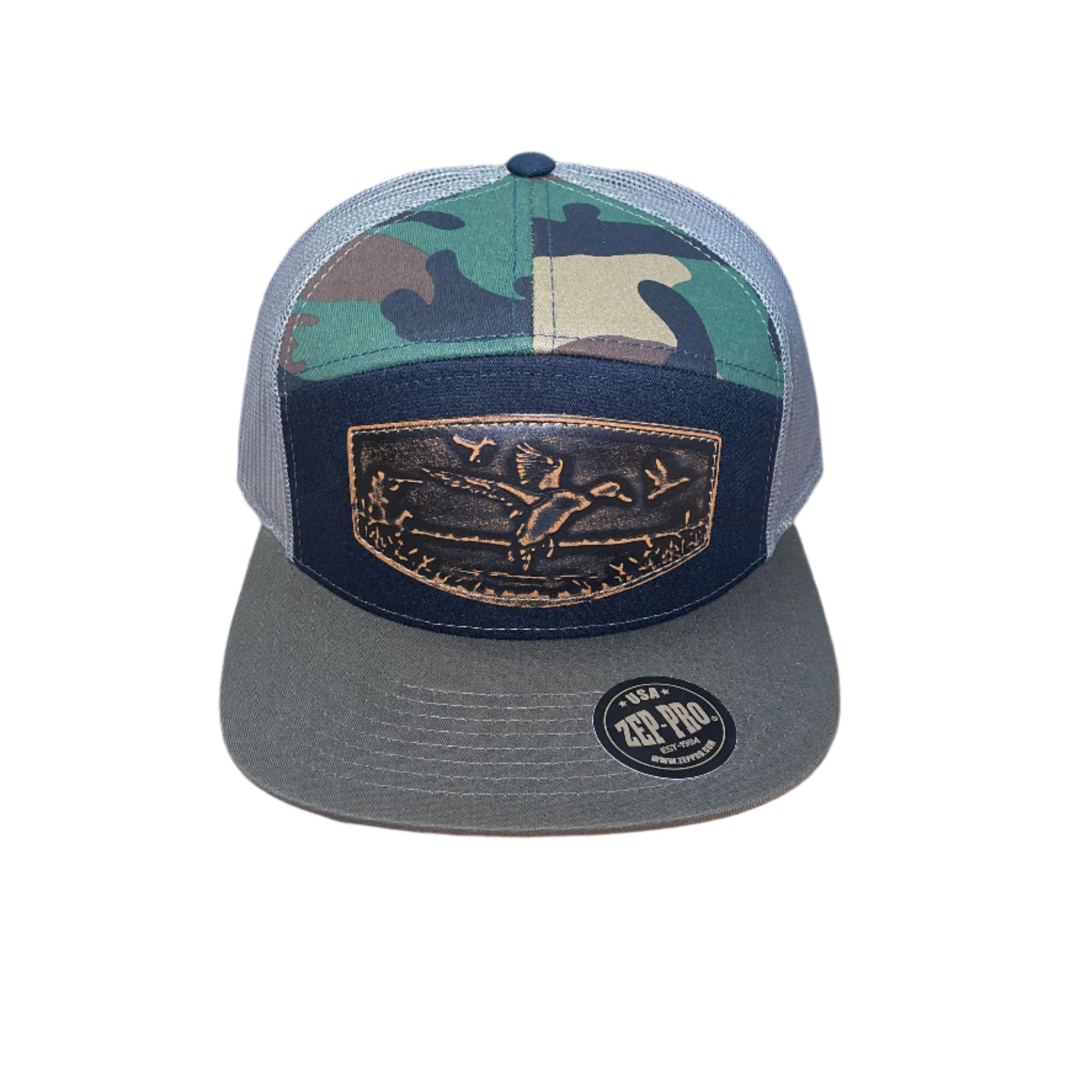 7 Panel Duck Hunt Hat - Loden/Black/Camo