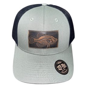 Crappie Rectangle Leather Patch Hat - Loden/Black