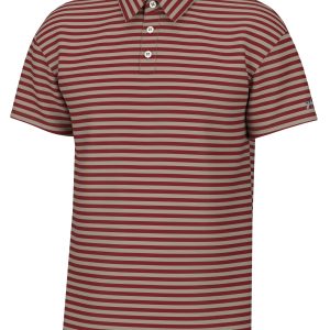 YOUTH Hinton Stripe Polo - Red/ Sandstone