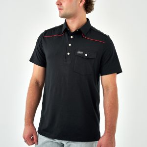 Pearl Snap Performance Polo - Black & Red