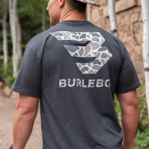 SS Tee - Flying B Deer Camo - Heather Black