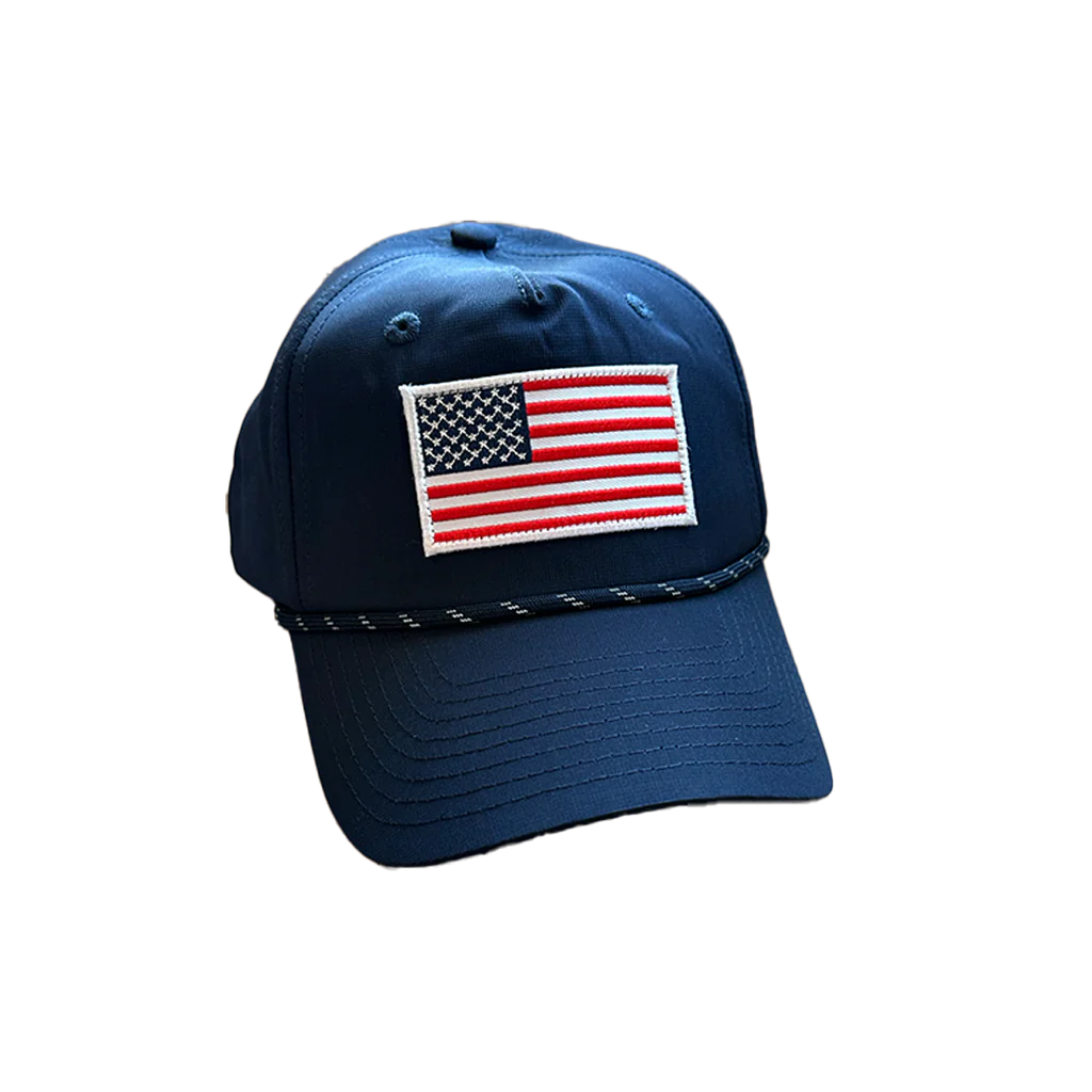 USA Flag Patch Performance Hat - Navy
