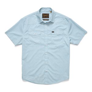 H Bar B Snapshirt - Lockhart Floral - Pool Blue