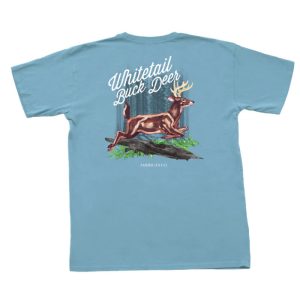 Whitetail Buck Deer Short Sleeve- Aquafoam