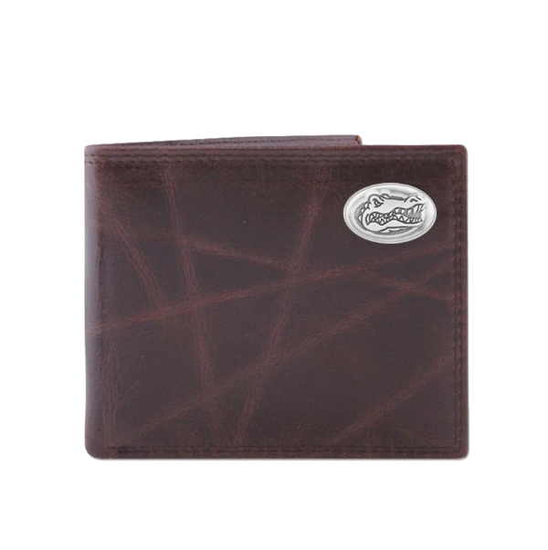 Wrinkle Leather Bifold Wallet - Florida Gators Concho