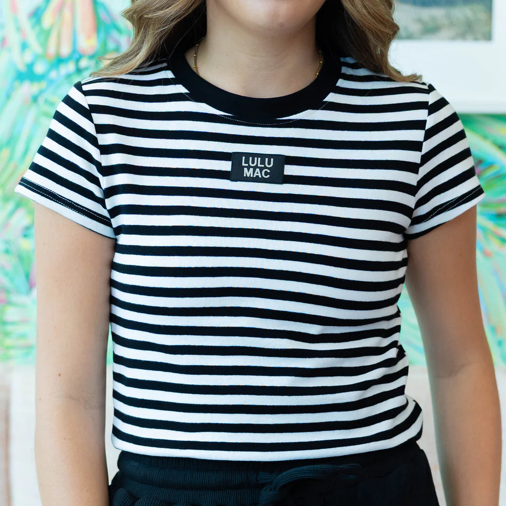 Baby Doll Stripe Top - Black