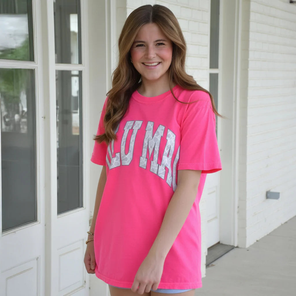 Camo Logo Tee - Neon Pink