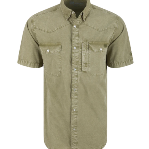 Cinco Ranch Western Acid Wash Shirt SS - Oil Green