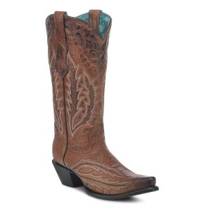 Ladies Goat Snip Toe - Cognac